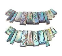 arricraft 12 pièce de Coquille D'Ormeau Naturelle 2 Styles Paua Shell Perles Graduées Rectangle Coquillage Cabochons Colorés Perles en Vrac Décorations pour Boucle D'Oreille Bracelet Collier