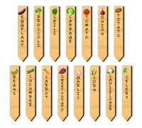 arricraft 15 étiquette de Nom de Plante Végétale Marqueurs de Plantes en Bois Tomate Pomme de Terre Oignon Aubergine avec Motifs Étiquettes de Jardin Signe pour Semis de Graines 15.2x2.5cm