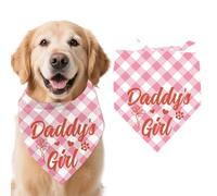 arricraft 1pc Pet Dog Bandana, 21.7" x21.7" x30.7" Mots de Fille de Papa Modèle de Coton Triangle réglable Pet's Bandana Bibs imprimé Chef pour Les Grands Chiens et Animaux de Compagnie