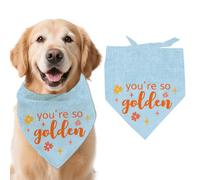 arricraft 1pc Pet Dog Bandana, 21.7"x21.7"x30.7" Vous êtes si Mots d'or Fleur Motif réglable Coton Triangle Pet's Bandana Bibs imprimé Chef pour Les Grands Chiens et Animaux de Compagnie