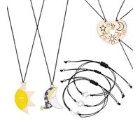 arricraft 22 kit de Fabrication de Bracelets et Colliers à Faire Soi Même Motif Soleil et Lune Colliers D'Amitié Pendentifs Fantaisie pour Couple Cadeaux pour Hommes et Femmes