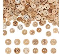 arricraft 240 bouton de Couture en Coquille de Noix de Coco 12 style de Boutons Plats et Ronds en Bois Naturel pour Scrapbooking Chemises Vêtements Chapeaux Couture Décorations Ou Bricolage
