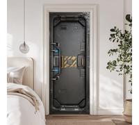 arricraft 2pcs Trompe L'oeil Décorative Sticker de Porte, Porte D'assurance | 200x80cm Autocollants Artistiques de Réfrigérateur PVC Imperméable Auto-adhésif Décoration Sticker Papier Peint pour Portes