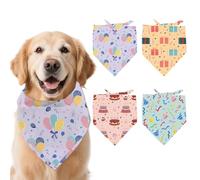 arricraft 4 Bandana en Polyester pour Animaux de Compagnie Bandanas Lavables en Tissu Triangulaire pour Chien et Chat Motif Joyeux Anniversaire pour Décoration de Vêtements de Petite Moyenne