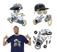 arricraft 4 Feuille D'Autocollants Thermocollants Hip Hop Art Autocollants Décoratifs Imprimés pour Chapeaux Gants et Bijoux Hip Hop Parfaits pour Personnaliser Jeans Sacs à Dos et Autres Vêtements.
