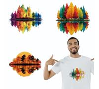 arricraft 4 feuilles Coloré fer de forêt sur autocollants, bois colorés et réflexions imprimer transfert autocollants autocollants pour bricolage t-shirt jeans sacs à dos familles vêtements chapeau