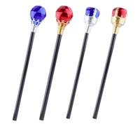 arricraft 4 Pcs Creations Canne de Marche Halloween 4 Styles Bleu et Rouge Diamants Couronne Baguette Roi Reine Jeu Rôle Costume Sceptre Accessoires pour Femmes Hommes Anniversaire Déguisement Fête