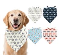 arricraft 4 Pcs Marine Life Polyester Pet Bandanas, Starfish Shell Shark Crab Dog Scarf Lavable Triangle Pet Bandanas pour Cat Dog Accessoires de vêtements 26.7x18.9 Pouces
