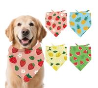 arricraft 4 pièces Mignonnes bandenas de Fruits en Polyester pour Animaux de Compagnie, bandenas de Tissu Triangle laveable de Citron de Fraise pour la décoration de Chat et de Chien