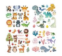 arricraft 4pcs film de transfert textile thermocollant set, 4 styles dinosaure Prairie Forêt animaux marins t - shirt patch de transfert de chaleur bricolage artisanat Vêtements pour garçons et filles