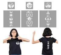 arricraft 6 Feuille D'Autocollants Thermocollants Soleil et Lune Autocollants Transfert Motif Soleil Lune et Montagne Blancs pour T Shirts Jeans Sacs à Dos Vêtements et Chapeaux etc.