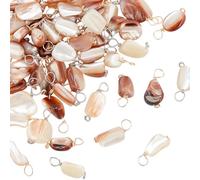 arricraft 60 breloque Coquillages Naturels Breloques Coquillages en Pépites Irrégulières avec Boucles en Fil de Cuivre Pendentifs de Plage Sealife Breloque Coquillage en Perle pour la Fabrication