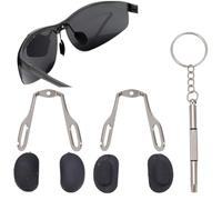 arricraft 7 paire de Plaquettes de Nez pour Lunettes de Soleil Pont de Lunettes en Acier Inoxydable Platinum 304 tournevis en Fer Kits de Remplacement de Plaquettes Nasales pour Lunettes de Soleil