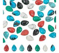arricraft 70 cabochon de Pierres Précieuses Turquoise 7 style de Pierre Précieuse Turquoise Synthétique en Forme de Larme à Dos Plat Cabochons Carreaux Accessoires Artisanaux pour Pendentifs