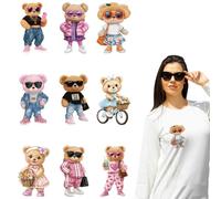 arricraft 9 feuille D'Autocollants Thermocollants Trendy Bears Autocollants de Transfert Imprimés Ours en Peluche pour Lunettes de Soleil pour T Shirts de Famille Chapeaux Décoration