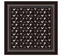 arricraft Carré Coton mouchoir noir et blanc papier grue motif bandage en coton fait à la main pour les hommes et les femmes en plein air Running neck Guard Headband