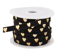 arricraft Cordon en Faux Suède Clouté de 5 m (4.57 m), Dentelle en Cuir de 20mm de Large avec Rivet en Forme de Cœur, Ruban Plat avec Bobine, pour la Fabrication de Bijoux Punk, Décoration