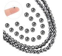 arricraft Environ 272 brin de Perles D'Hématite à Facettes., Perles D'Hématite Synthétiques Non Magnétiques Noires de 3mm, Pierres Précieuses Rondes en Vrac, Perles en Pierre pour la Fabrication