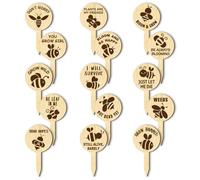 arricraft Lot de 15 étiquettes amusantes en bois pour plantes - 15 styles - Étiquettes de jardin sur le thème des abeilles avec phrases amusantes - Marqueurs en bois pour plantes d'intérieur et