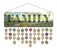 arricraft Plaque de calendrier anniversaire bois Familiale Plaque de Calendrier en Bois pour les Jours Spéciaux à Retenir Calendrier D'Anniversaire à Faire Soi Même pour les Fêtes de Anniversaire