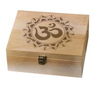 arricraft Religion symbole motif en bois mémoire coffret cadeau, métal noeud boîte décoration avec couvercle charnière et serrure pour photo lettre souvenir bijoux