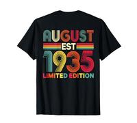 (arrière) Août 1935 Édition limitée 91 Ans 91e Anniversaire T-Shirt