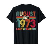 (arrière) Août 1973 Édition limitée 53 Ans 53e Anniversaire T-Shirt