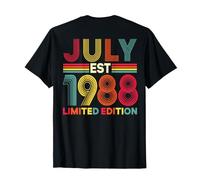 (arrière) Août 1988 Édition limitée 38 Ans 38e Anniversaire T-Shirt