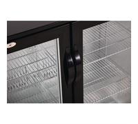 Arrière-bar 2 portes battantes vitrées 208 Litres noir, 230 W, 220 V - MONO