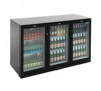 Arrière-bar 3 portes battantes vitrées 330 Litres noir, 350 W, 220 V - MONO