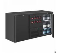 Arrière-bar 4 tiroirs & rafraichisseur à vin 8 bouteilles noir, 380 W, 220 V - MONO