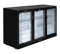 Refrigerateur bar Polar Arrière Bar Noir 3 Portes Pivotantes Vitrées Série G - 320 L - - R600a - Acier inoxydable3320Vitrée 1350x520x850mm