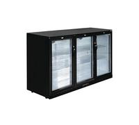 Arrière Bar Noir 3 Portes Pivotantes Vitrées Série G - 320 L - - R600a - Acier inoxydable3320Vitrée 1350x520x850mm