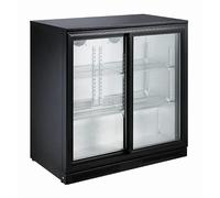 Arrière Bar Réfrigéré 198 L 2 Portes Coulissantes - Combisteel - R600AGepoedercoat staal2 Portes198Vitrée/coulissante