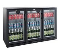 Arrière Bar Réfrigéré Noir 3 Portes Vitrées - 330 Litres - Combisteel - R600a - 3330Vitrée/battante 1350x520x900mm