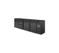 Refrigerateur bar Polar Arrière-bar Réfrigéré 4 Tiroirs et 2 Portes - - R600a - Acier peint noir2Pleine/battante 2542x513x860mm