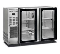 Arrière Bar Réfrigéré Inox avec Groupe Logé - 2 Portes Vitrées - AFI Collin Lucy - - Inox2Vitrée/battante 565x890x1180mm