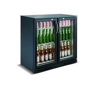 Arrière bar réfrigéré noir 2 portes -