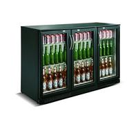 Arrière bar réfrigéré noir 3 portes -