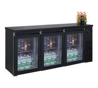 Arrière bar réfrigéré noir 3 portes en verre - Combisteel Noir G