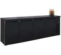 Arrière bar réfrigéré noir 4 portes -