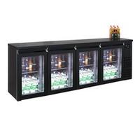 Arrière bar réfrigéré noir 4 portes en verre - Combisteel Noir