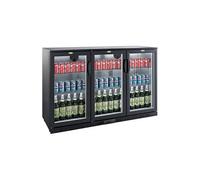 Refrigerateur bar CombiSteel Arrière Bar Réfrigéré Professionnel Noir 3 Portes - 320 Litres - - R600a - 3320Vitrée/battante 1350x520x850mm