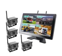 Arrière Caméra Écran Tactile Numérique sans Fil AHD 10 Pouces Caméra Sauvegarde IR WiFi 4CH Moniteur Voiture pour Camion Remorque Bus Camping-Car SUV Caméra Recul(Add 4 Camera,No SD Card)