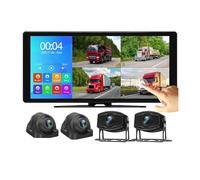 Arrière Caméra Système D'enregistrement DVR pour 10.36 Pouces 4 Canaux Caméras Sauvegarde AHD 1080P MP5 Bluetooth Moniteur Tactile FM pour Camion Bus Remorque Caméra Recul(32G,Only AHD Monitor)