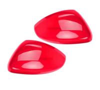 Arrière Coque Rétroviseur Couvercle De Rétroviseur Latéral ABS Rouge Brillant, 1 Paire, Garniture Auto-adhésive pour Peugeot 208 2008 pour Citroen C3 2016 2017 2018 Boîtier Rétroviseur
