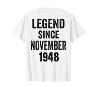 (arrière) Décorations pour 78e Anniversaire 78 Ans Novembre 1948 T-Shirt