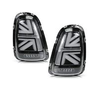 Arrière Feux Pour BMW Pour Mini Pour Cooper R56 R57 R58 R59 LCI 2007-2013 JCW Union Jack Style Frein Inverse Tun Feux Signalisation Arrière LED Complets Feu Arriere Kit(2PCS Black Clear)