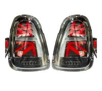 Arrière Feux Pour BMW Pour Mini Pour Cooper R56 R57 R58 R59 LCI 2007-2013 JCW Union Jack Style Frein Inverse Tun Feux Signalisation Arrière LED Complets Feu Arriere Kit(2PCS Red Clear)