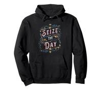 Arrière-Plan de Motivation Typographie Vintage saisissez Le Jour Sweat à Capuche